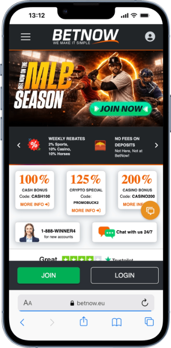 BetNow online sportsbook home page